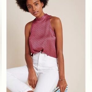 Anthropologie Mauve High Neck Top-XS